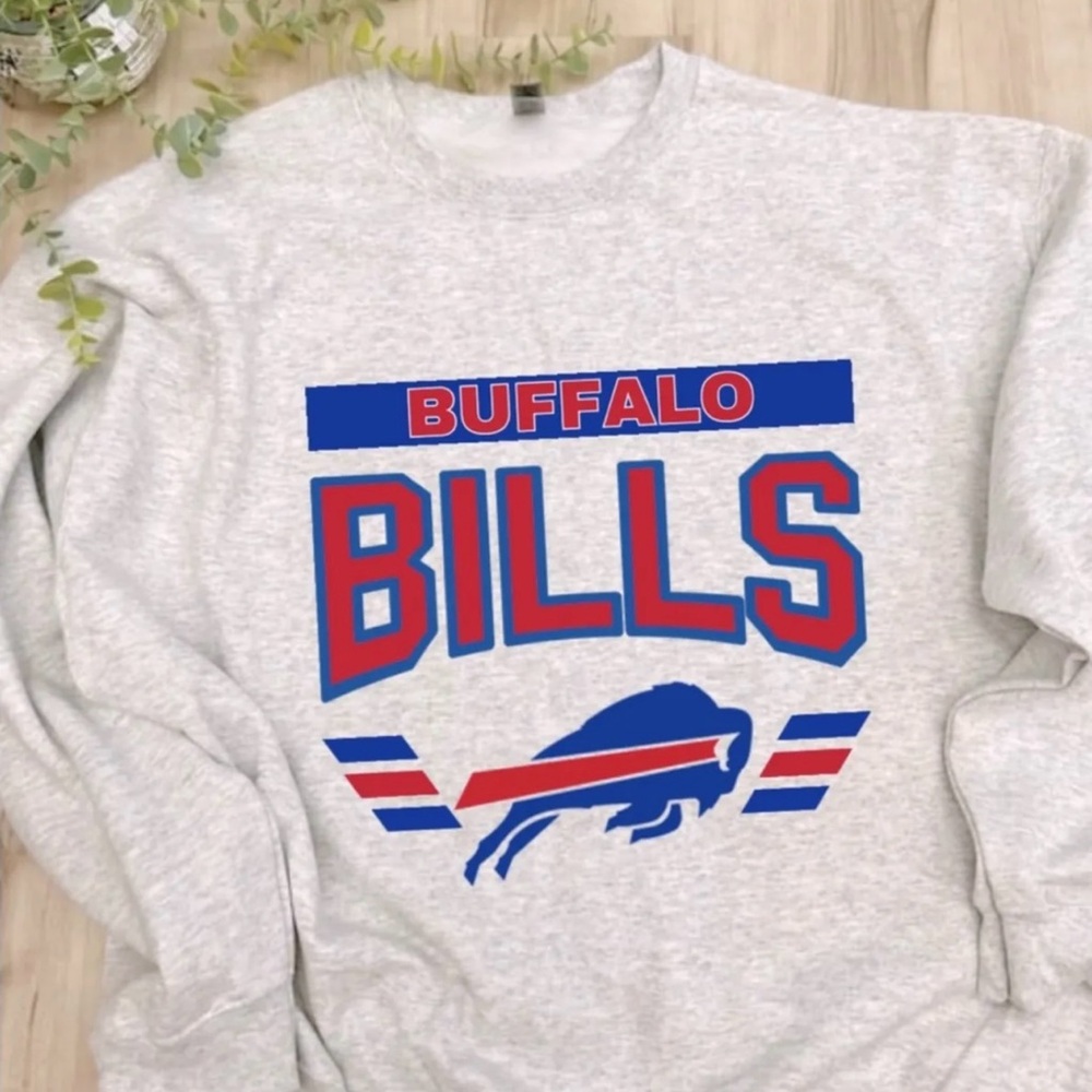 Gray Crewneck Buffalo Bills Sweatshirt